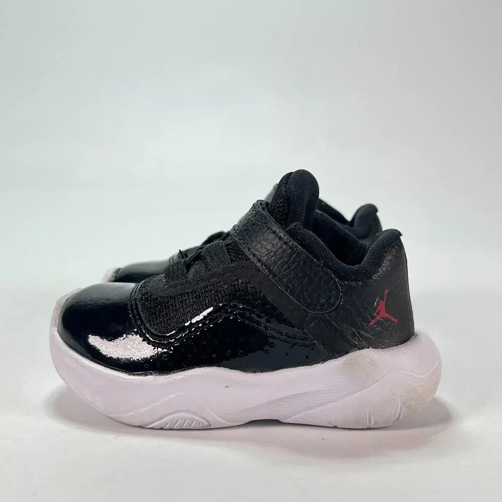 Air Jordan 11 CMFT Low Black White Hook & Loop Basketball Shoes Kids Size 4C